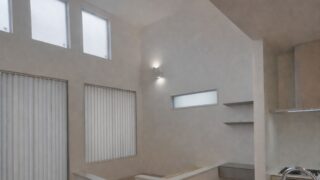 福岡市・平屋のスキップフロア和室！高窓（ハイサイドライト）から光が降り注ぐ大空間